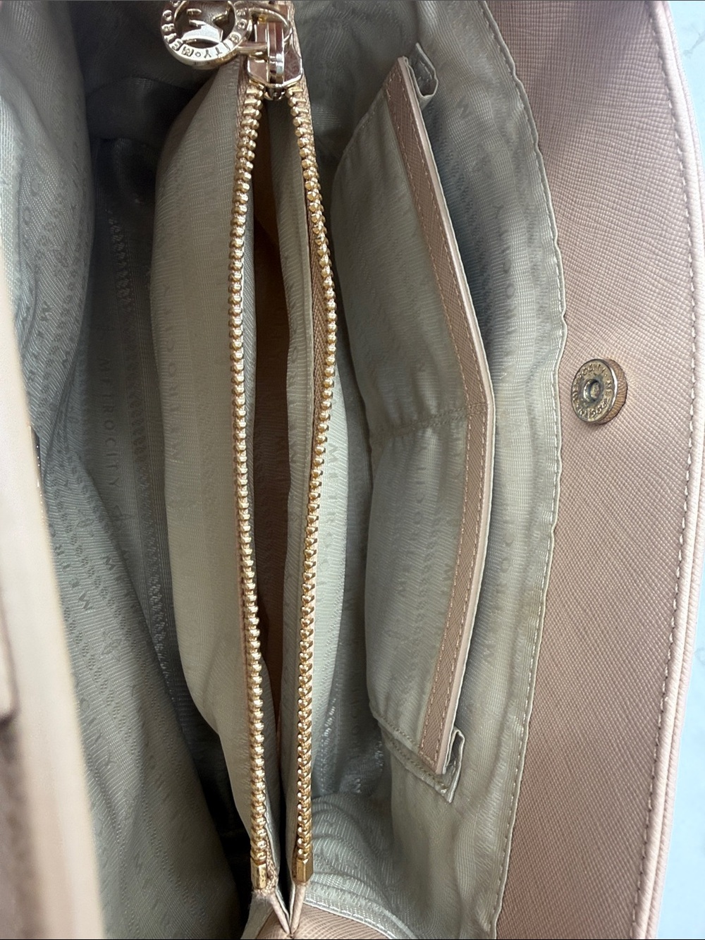 Metro city Structured Blush Satchel with Cream Trim and Tassel Accent - Picture 13 of 15
